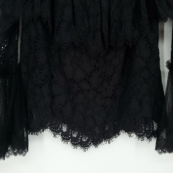 Revolve Alexis Laurena Off the Shoulder Black Top Size Medium NWT - Picture 5 of 11